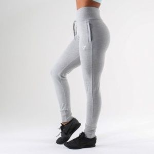 Gymshark High Waisted Joggers in Light Grey